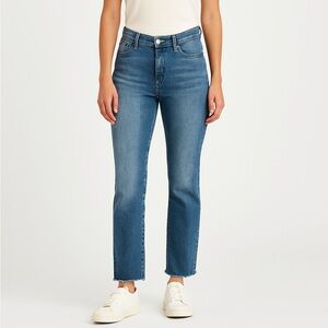 Carve Designs essential straight leg organic denim raw hem jeans size 8